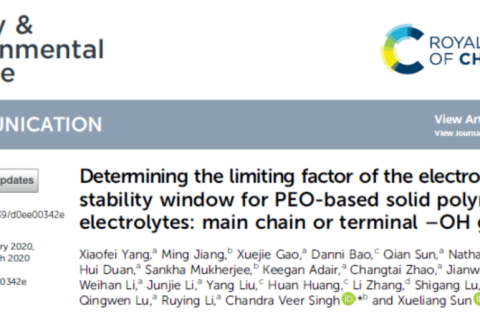 PEG固態(tài)電解質(zhì)電壓窗口窄，孰之鍋？