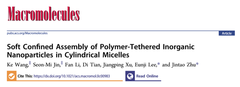 華中科技大學(xué)朱錦濤教授團(tuán)隊(duì)《Macromolecules》：聚合物接枝的無機(jī)納米粒子在柱狀膠束中的軟受限行為