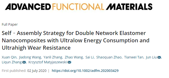 北京化工大學(xué)《AFM》：超低能耗、超高耐磨的雙網(wǎng)絡(luò)彈性體納米復(fù)合材料