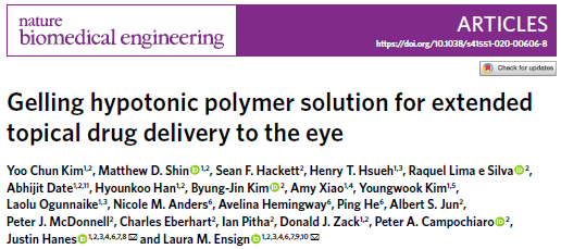 《Nature》子刊：眼睛疲勞得了干眼癥？關(guān)于滴眼液的藥物遞送研究來啦！